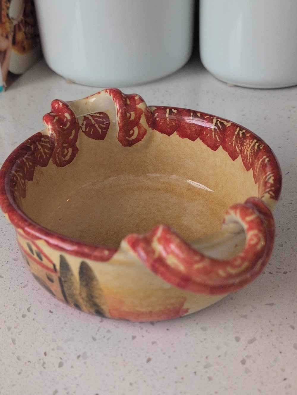 Italica Ars Hand-Painted Tuscan Italian Villa Terra Cotta Dish - Picture 3 of 9